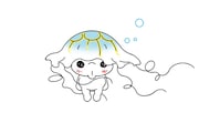 鈴木志保が手がけたくらげバンチのマスコット。