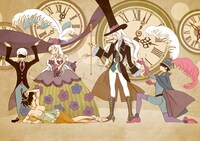 久米田康治の新連載「せっかち伯爵と時間どろぼう」の扉イラスト。