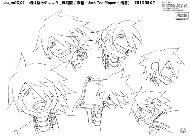 ジャックのキャラクター設定画。(c)久正人／アース・スター エンターテイメント・ 「ノブナガン」製作委員会