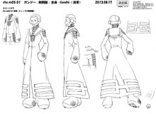 ガンジーのキャラクター設定画。(c)久正人／アース・スター エンターテイメント・ 「ノブナガン」製作委員会
