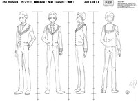 ガンジーのキャラクター設定画。(c)久正人／アース・スター エンターテイメント・ 「ノブナガン」製作委員会