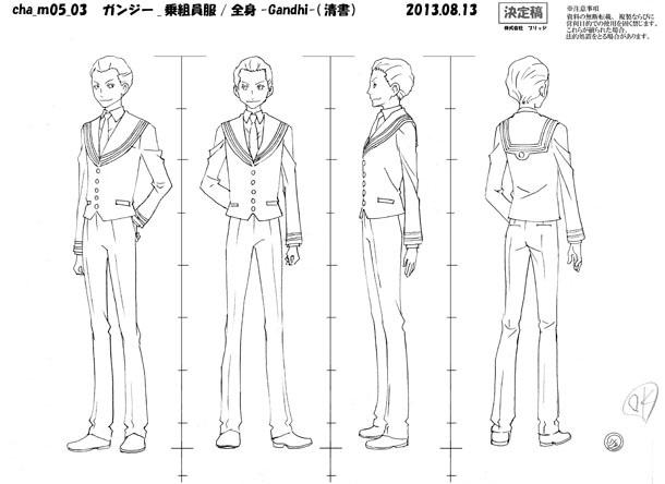 ガンジーのキャラクター設定画。(c)久正人／アース・スター エンターテイメント・ 「ノブナガン」製作委員会
