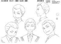 ガンジーのキャラクター設定画。(c)久正人／アース・スター エンターテイメント・ 「ノブナガン」製作委員会