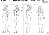 ニュートンのキャラクター設定画。(c)久正人／アース・スター エンターテイメント・ 「ノブナガン」製作委員会