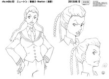 ニュートンのキャラクター設定画。(c)久正人／アース・スター エンターテイメント・ 「ノブナガン」製作委員会