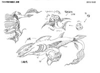 進化侵略体の設定資料。(c)久正人／アース・スター エンターテイメント・ 「ノブナガン」製作委員会