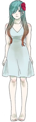 平尾アウリ「蒼い心と紅い花」予告カット