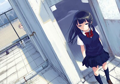 水あさと「屋上に咲く花」扉イラスト