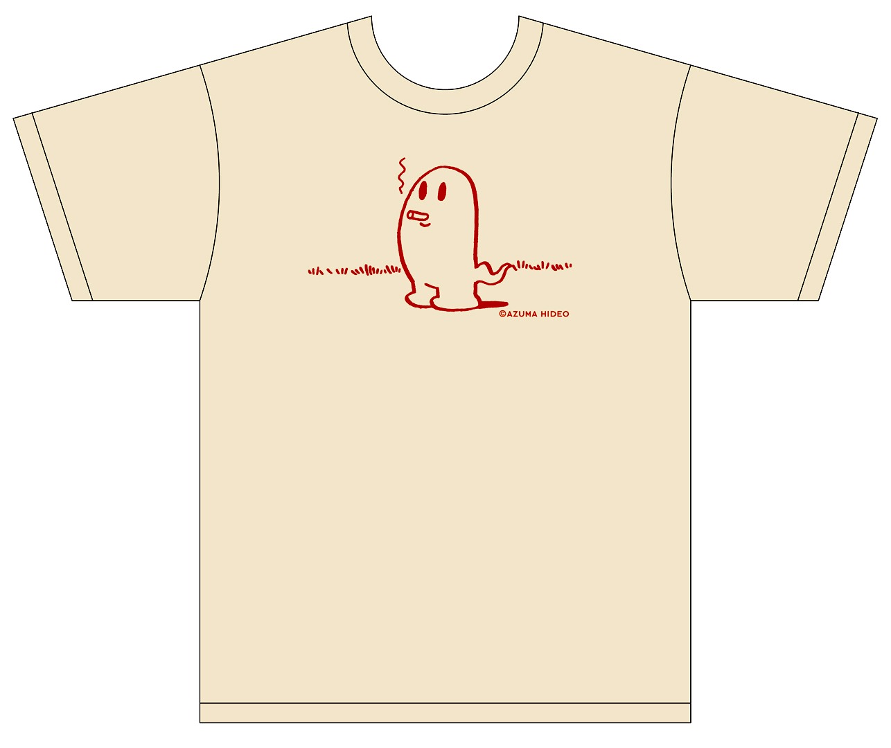 タバコおばけ（ヘザーベージュ）Tシャツ、3885円。