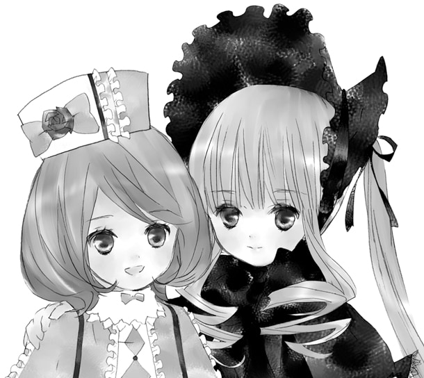 PEACH-PITが描き下ろした珪孔雀と真紅のイラスト。