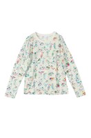 インコ総柄T（長袖・white）