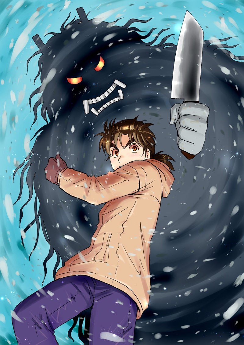 現在、週刊少年マガジンにて連載されている「金田一少年の事件簿R 雪鬼伝説殺人事件」のカット。