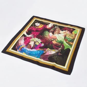 「第2部エンディングビジュアル」のスカーフ。(c)荒木飛呂彦／集英社・ジョジョの奇妙な冒険製作委員会