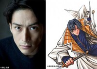 伊勢谷友介（左）と彼が演じる四乃森蒼紫（右）。