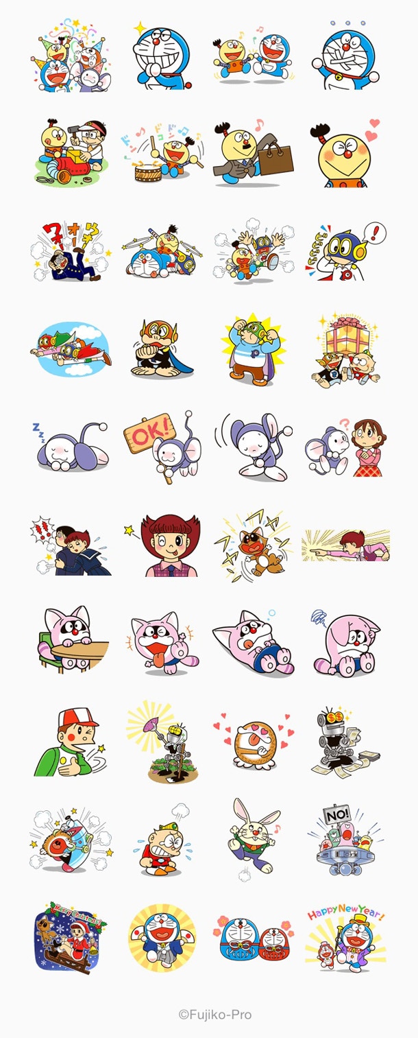 「藤子・F・不二雄キャラクター大集合」LINEスタンプ