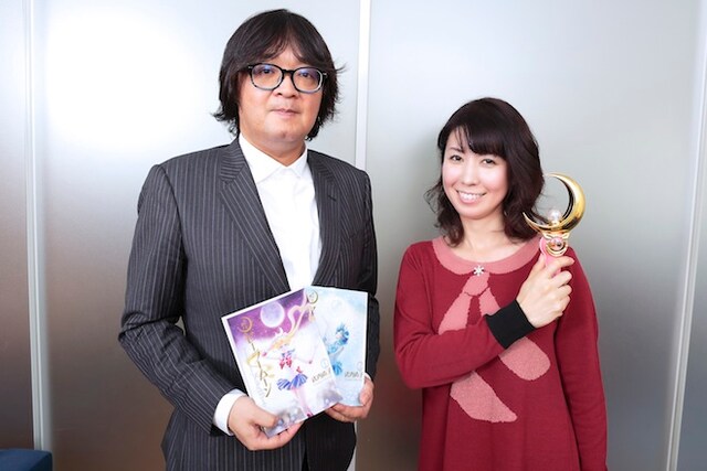 写真左よりおさBUこと「美少女戦士セーラームーン」担当編集の小佐野文雄、三石琴乃。