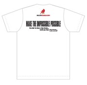 「車田正美 熱血画道40周年Tシャツ」のバック。