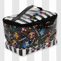 バニティポーチの「レトロ柄」ブラック、3675円。サイズは約205ｍｍ×約135ｍｍ×約135ｍｍ。(C)Naoko Takeuchi (C)武内直子・PNP・東映アニメーション