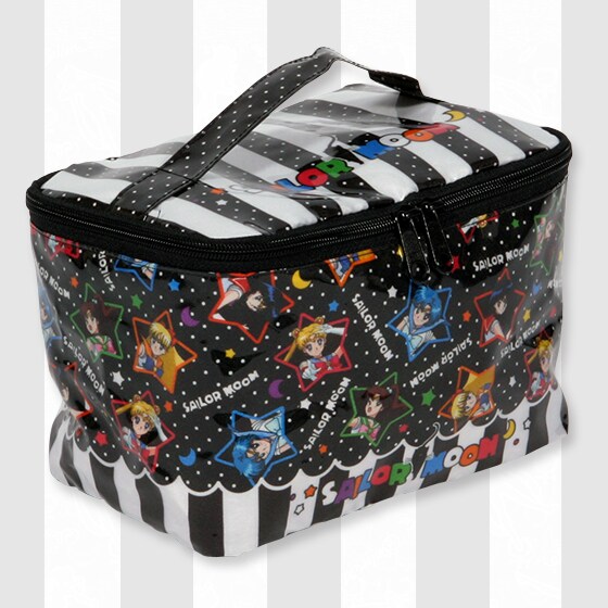 バニティポーチの「レトロ柄」ブラック、3675円。サイズは約205ｍｍ×約135ｍｍ×約135ｍｍ。(C)Naoko Takeuchi (C)武内直子・PNP・東映アニメーション