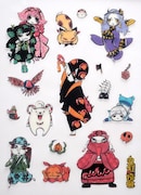 「鬼灯の冷徹」12巻限定版に付く描き下ろしキャラクターシール。こちらはぷっくりとした質感。