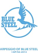 Ark Performance「蒼き鋼のアルペジオ」の「BLUE STEELステッカー」。ステッカー2枚、ワッペン1枚のセットで2000円。