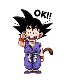 「ドラゴンボール 少年期編」のLINEスタンプより孫悟空。(c)B/S・T