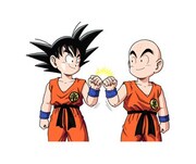「ドラゴンボール 少年期編」のLINEスタンプより孫悟空とクリリン。(c)B/S・T