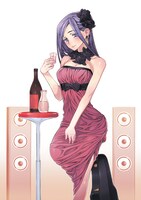 「酩酊女子～日本酒酩酊ガールズ～」より、塩野干支郎次のイラスト。