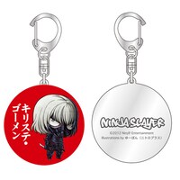 ゆーぽん描き下ろしによる、ダークニンジャのデフォルメキャラクターがデザインされたキーホルダー。840円。