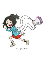 「ふみちゃんの給食袋」のカット。