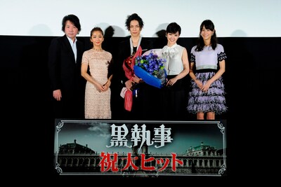 （左から）大谷健太郎監督、優香、水嶋ヒロ、剛力彩芽、山本美月。