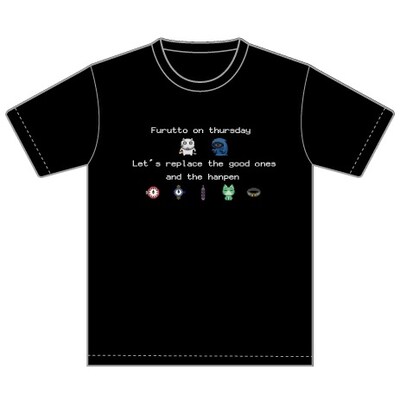 「木曜日のフルット」レトロゲーム風Tシャツ（ブラック）