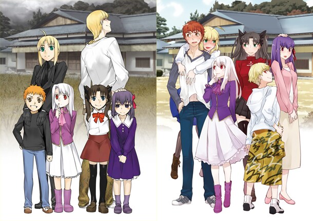 「10年写真立て」に入るイラスト2点。作画は左から真じろう、雌鳥が担当。