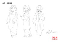 住子の線画。(c)宮原るり・少年画報社／委員会はみんな河合荘