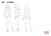 錦野麻弓の線画。(c)宮原るり・少年画報社／委員会はみんな河合荘