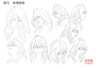 錦野麻弓の線画。(c)宮原るり・少年画報社／委員会はみんな河合荘