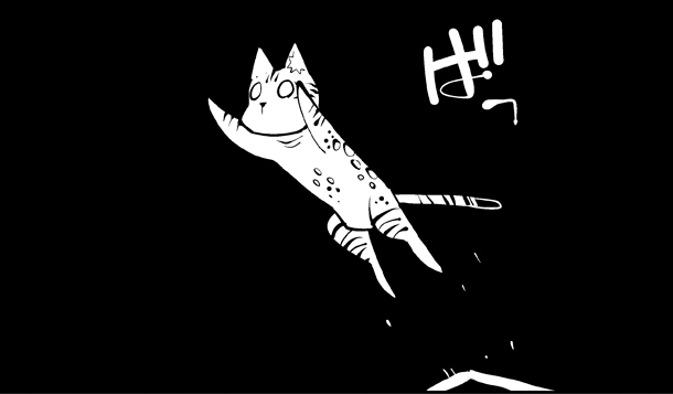 道満晴明の猫エッセイ「ネコ・グラビティ」より。