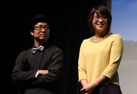 吉田恵輔監督（左）と広瀬アリス（右）。