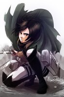 「進撃の巨人 for auスマートパス」より、ミカサ・アッカーマン。(c)諫山創／講談社