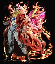 モハメド・アヴドゥルと「魔術師の赤（マジシャンズレッド）」。(c)荒木飛呂彦＆LUCKY LAND COMMUNICATIONS/集英社・ジョジョの奇妙な冒険SC製作委員会