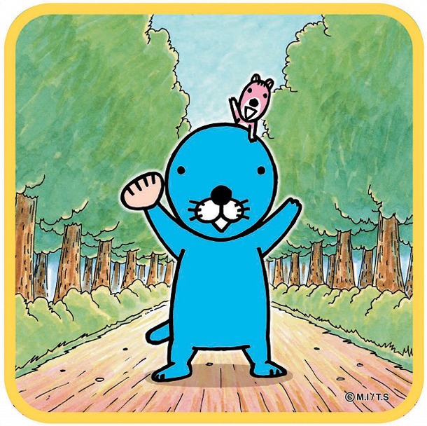 フェアで販売される「ぼのぼの」のミニタオル。600円。(c)M.I/T.S