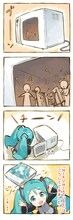 ヤスが描き下ろした4コマ。(c)U/M/A/A Inc. (c)Crypton Future Media, INC. www.piapro.net ALL RIGHTS RESERVED.※VOCALOIDならびにボーカロイドはヤマハ株式会社の登録商標です。