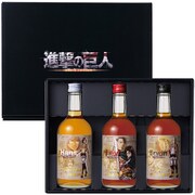 「進撃の巨人」ラベル限定梅酒3本セット。価格は6500円。 (c)諫山創・講談社/「進撃の巨人」製作委員会　× 株式会社 おおやま夢工房