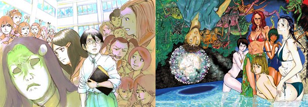 イラスト左から武富健治「鈴木先生」、都留泰作「ムシヌユン」より。(c)双葉社/武富健治 (c)都留泰作/小学館