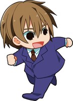 「万能鑑定士Qの事件簿」に登場する小笠原悠斗のデフォルメイラスト。