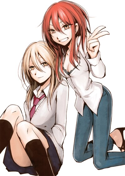 「鬼灯さん家のアネキ」と「ワールドゲイズ クリップス」のコラボイラスト。