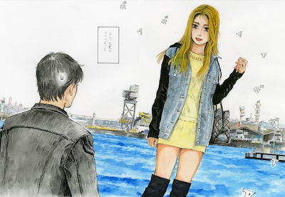 しげの秀一の新連載「高嶺の花」扉イラスト。