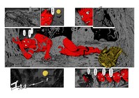 店舗限定で販売される丸尾末広のシルクスクリーンポスター。