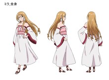 新たに公開された、ミラのキャラクターデザイン。声優は伊瀬茉莉也。(c)椎名 橙・白泉社／王室会報誌編集部