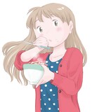 久住昌之原作による水沢悦子「花のズボラ飯」のカット。